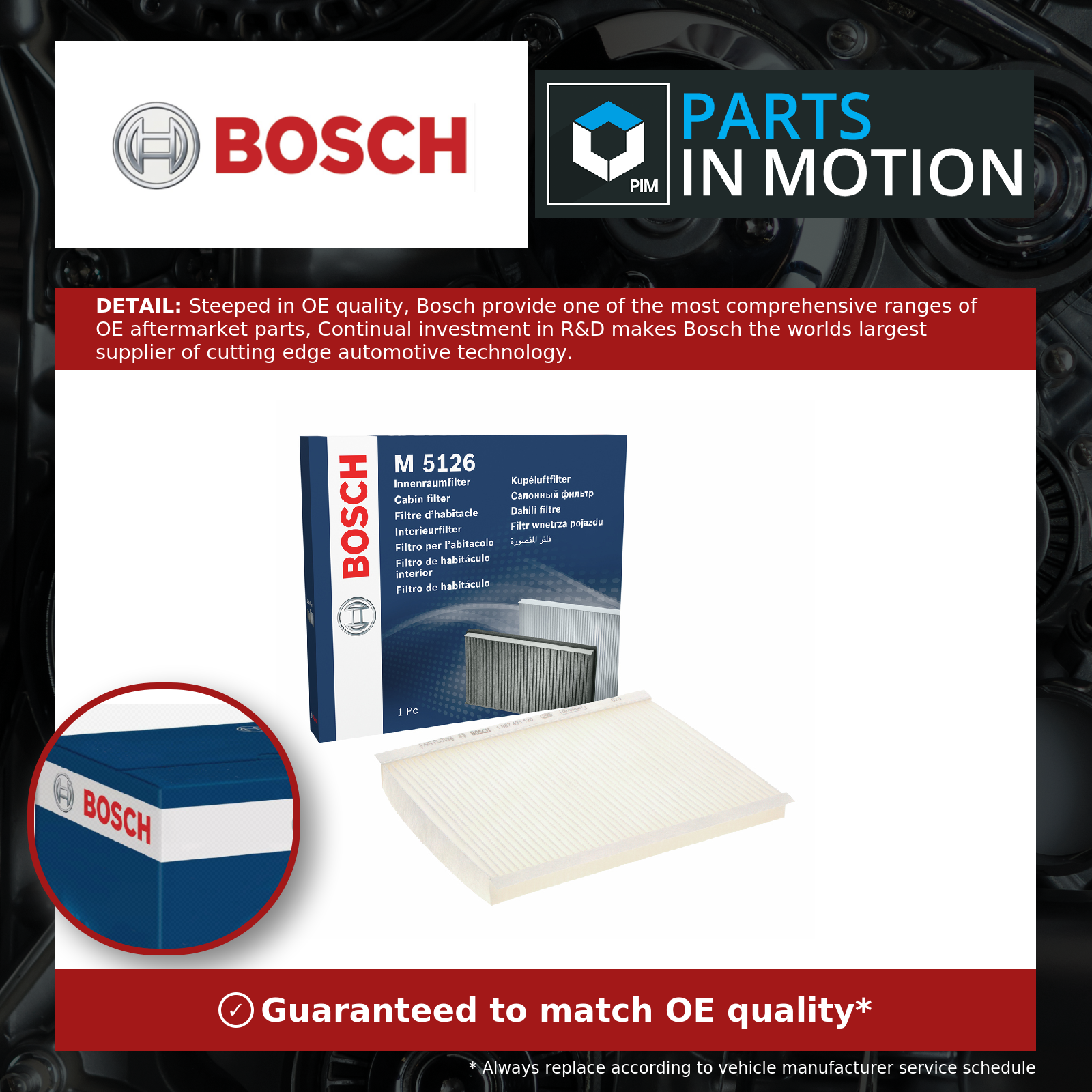Bosch 1987435126 Cabin Filter (M5126) - Image 3