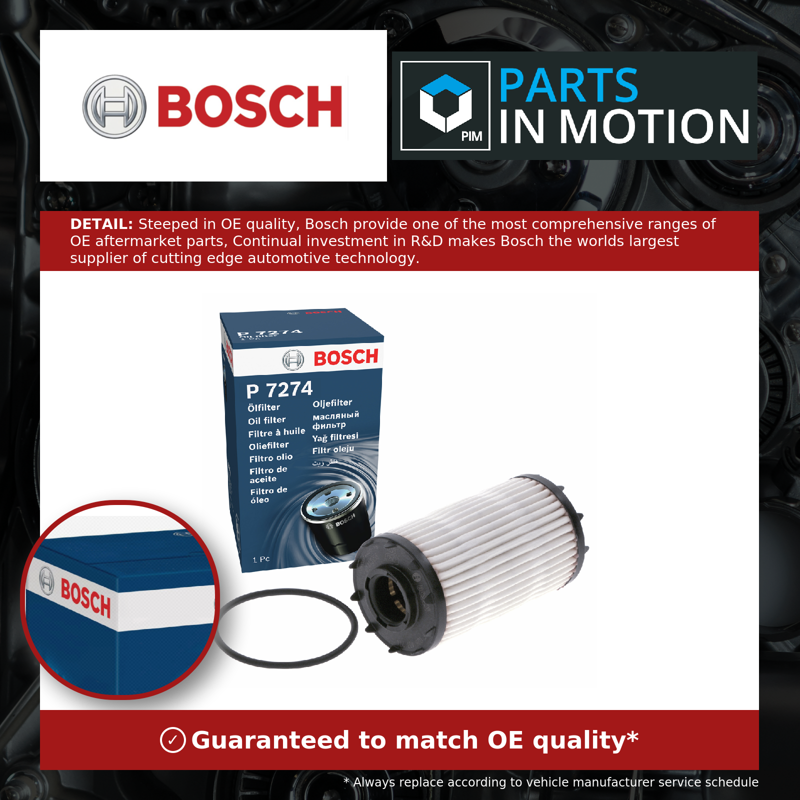 Bosch Oil Filter F026407274 [PM1837434]