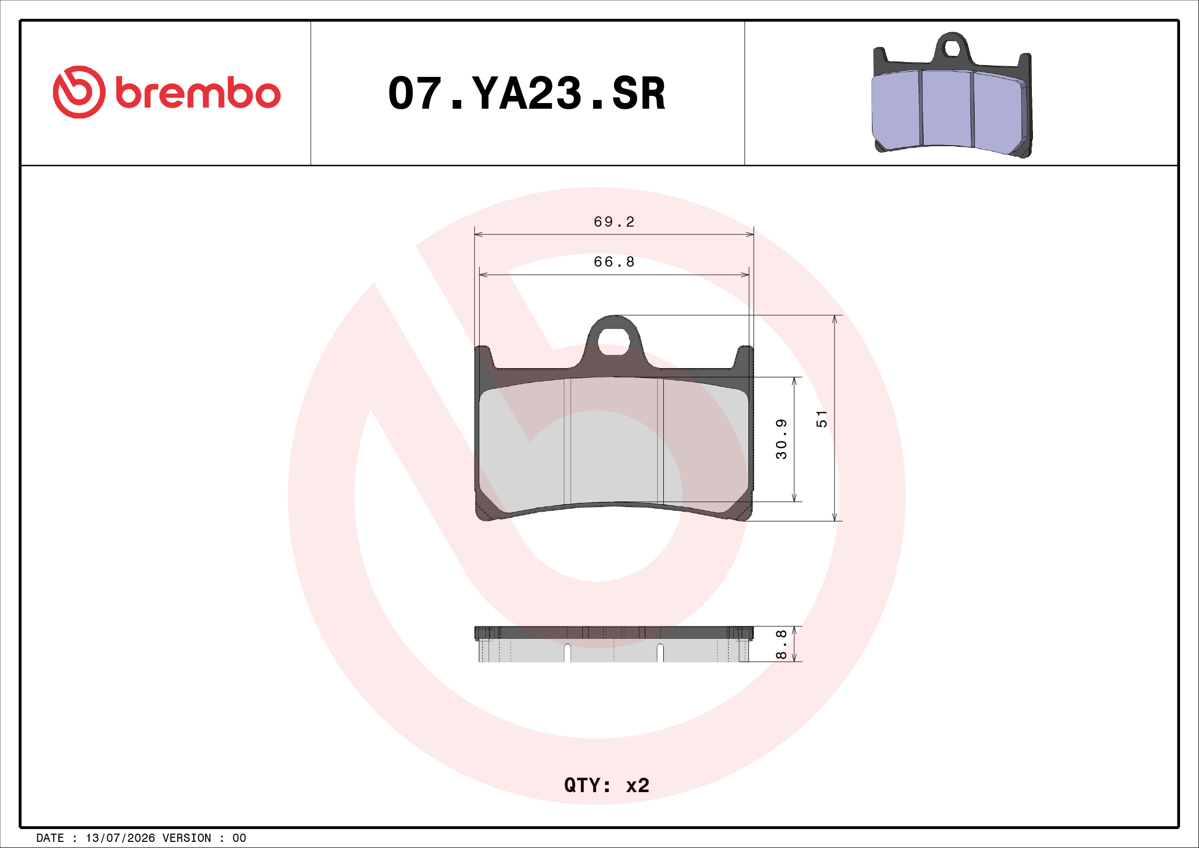 Brembo 07YA23SR