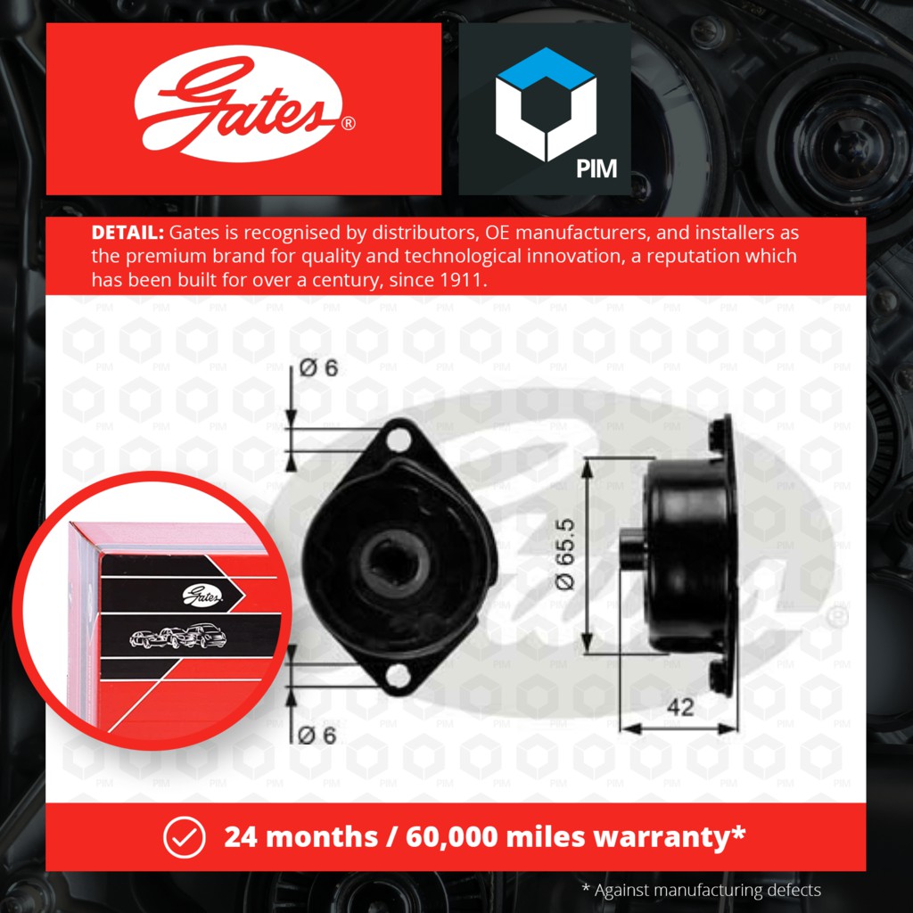 Aux Belt Tensioner fits BMW 530D E39 3.0D 98 to 04 Drive VRibbed Gates