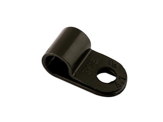 Connect 30351 P Clip Black Nylon 6.0mm 100 Pack