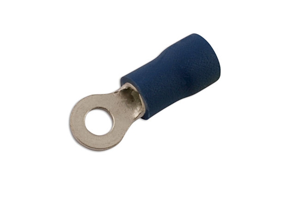 Connect 30185 Ring Terminal 6.4mm Blue 100 Pack