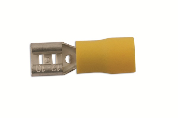 Connect 30210 Female Push-On 6.3mm Yellow 100pk