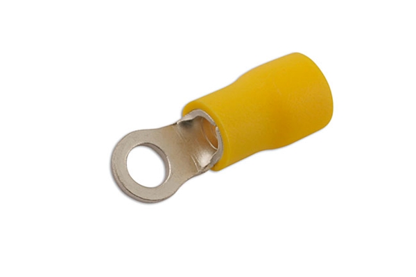 Connect 30219 Ring Terminal 6.4mm Yellow 100 Pack