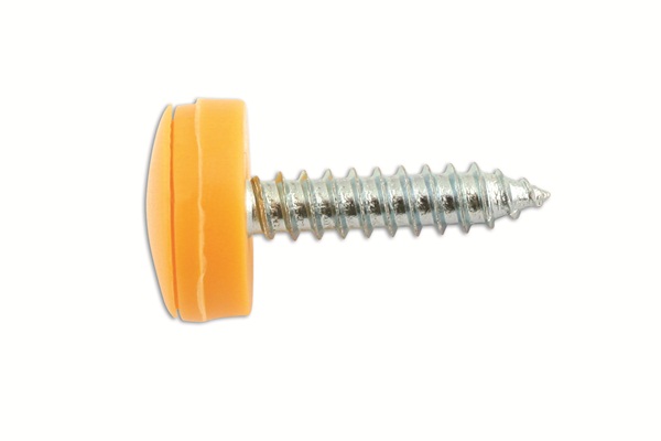 Connect 30634 No. Plate Screw Yellow 100pk