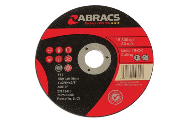 Abracs 32144 100x1mm Thin Cutting Discs Pk 10
