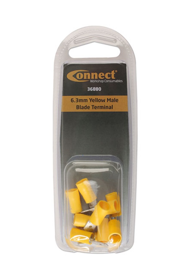 Connect 36880 6.3mm Yellow Male Blade Terminal Pk 10