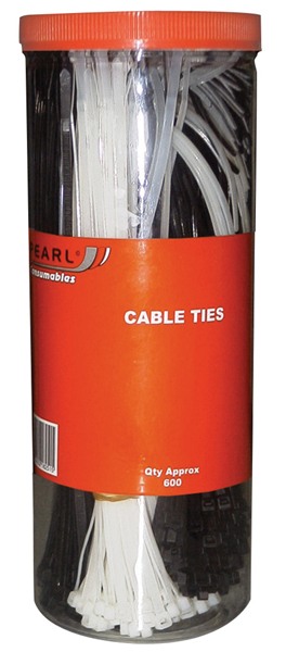 600 Pieces Pearl PCT17 Assorted Tube of Cable Ties 