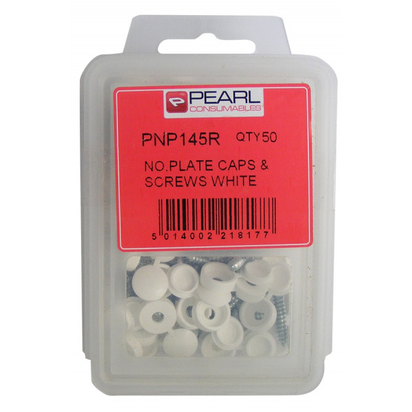 Pearl PNP145R No Plate Caps Screws White 50pk