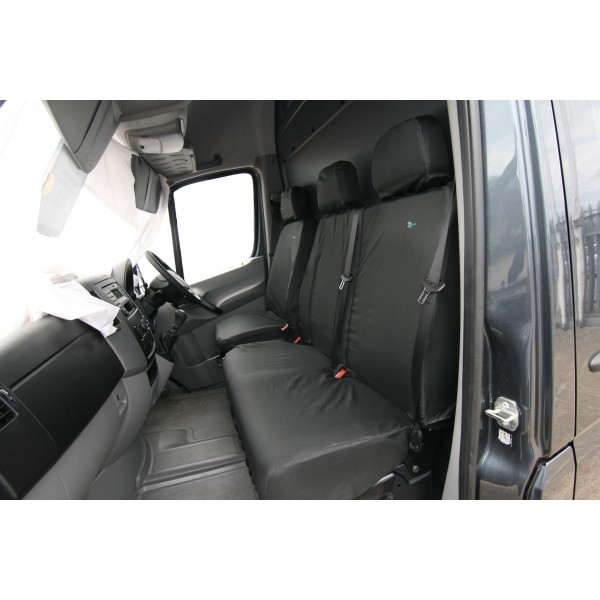 Town & Country Sprinter 2006 On Front Double Seat Cover Blk Merv02Blk