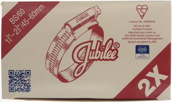 Jubilee 2XSS Hose Clip S/S 2x 45-60mm Box Of 10