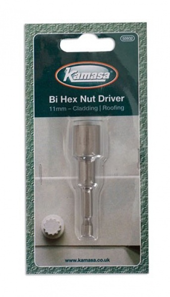 Kamasa 55932 Cladding/Roofing Bi Hex Nut Driver 11mm