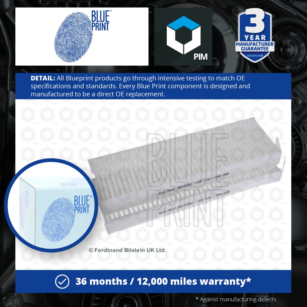 pack of one Blue Print ADP152502 Cabin Filter Set 