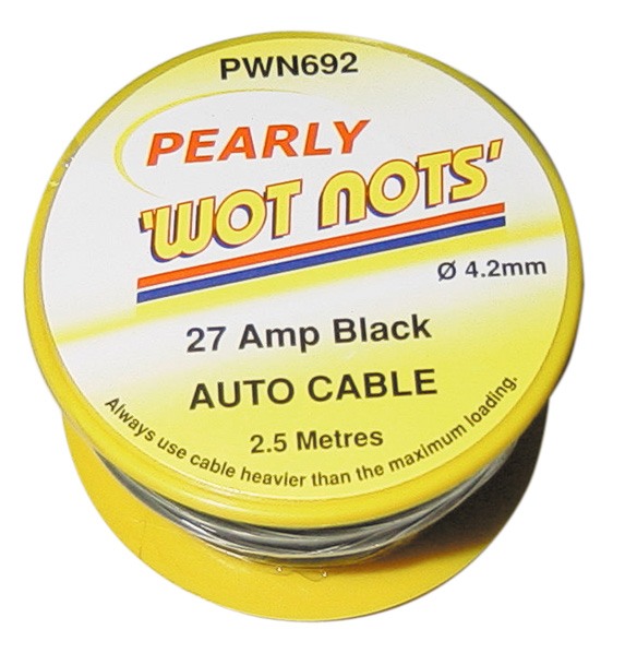 Wot-Nots PWN692 Wrg Cable Single 27a X 2.5m Black