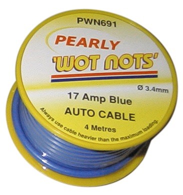 Wot-Nots PWN691 Wrg Cable Single 17 Amp X 4m Blue