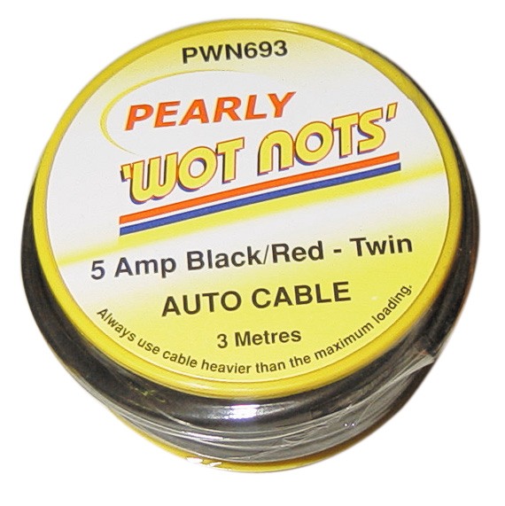 Wot-Nots PWN693 Wrg Cable Twin 5amp X 3m Red/Black