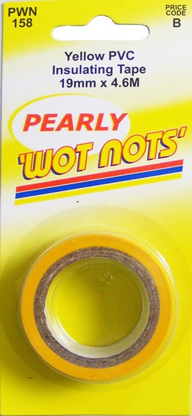 Wot-Nots PWN158 Insulating Tape Yellow 19mm X 4.6m